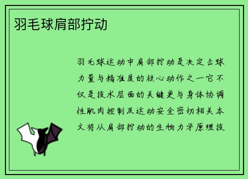羽毛球肩部拧动